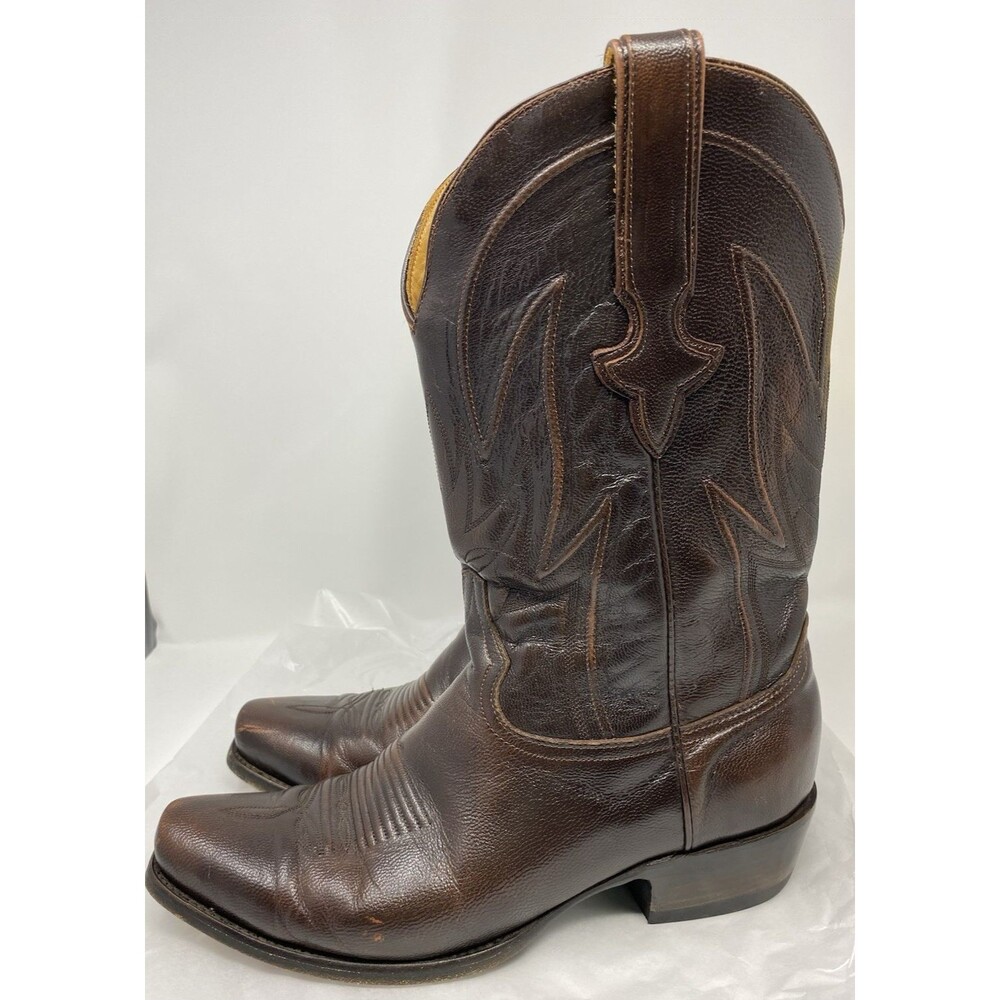 JRC & Sons Creed Goat Leather Western Cowboy Boots Men's 10.5D Brown 10.5 D